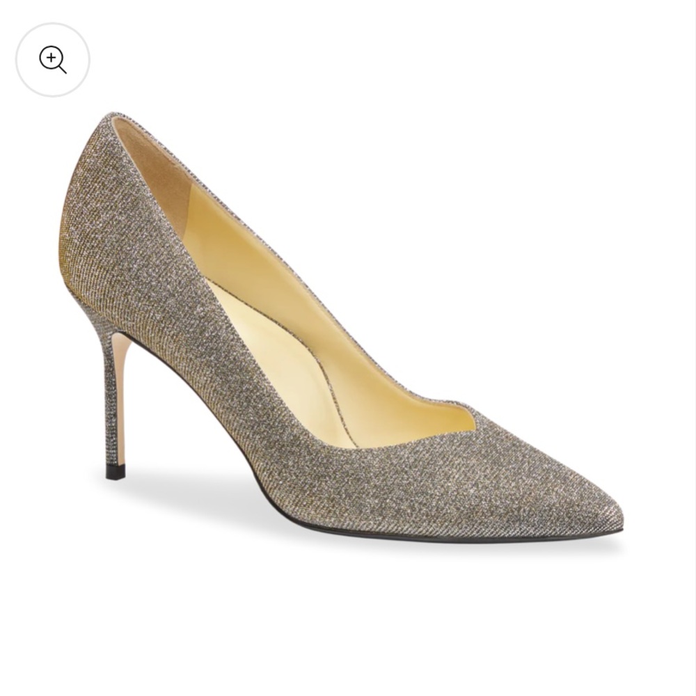 Sarah Flint Perfect Pump 85 Gunmetal Lame Glittered Iridescent Metallic Heels